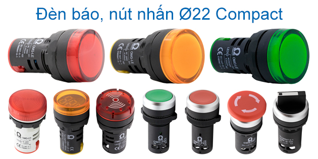 Đèn báo, nút nhấn Ø22 Compact