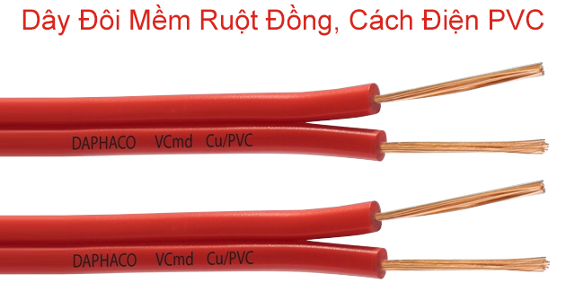 Dây Đôi Mềm Ruột Đồng, Cách Điện PVC Dân Dụng