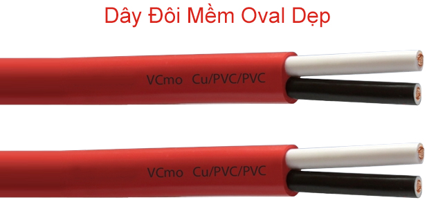 Dây Đôi Mềm Oval Dẹp Ruột Đồng, Cách Điện PVC, Vỏ PVC VCmo