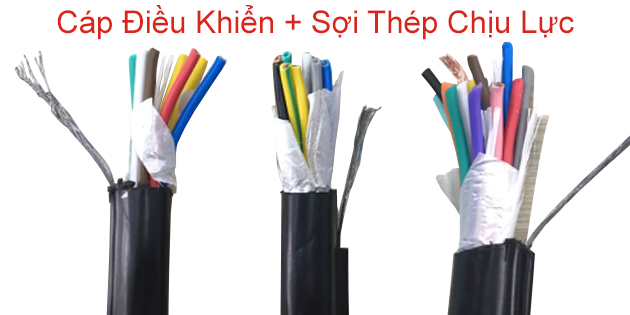 Cáp điều khiển + sợi thép chịu lực