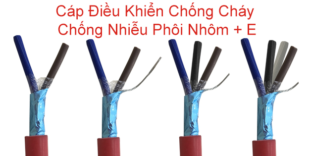 Cáp điều khiển chống cháy, chống nhiễu phôi nhôm + E