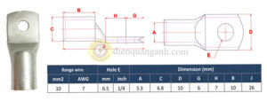 NC10-6 - Đầu cos đồng 10mm²