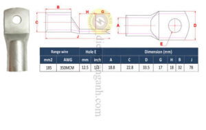 NC185-12 - Đầu cos đồng 185mm²