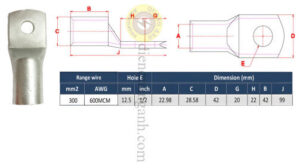 NC300-12 - Đầu cos đồng 300mm²