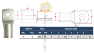 NC35-10 - Đầu cos đồng 35mm²