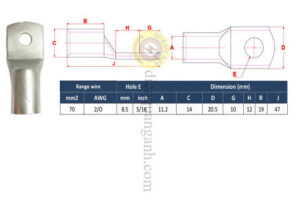 NC70-8 - Đầu cos đồng 70mm²