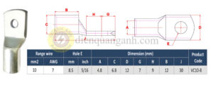 VC630-16 - Đầu cos đồng 630mm², 1 lỗ 16.5mm