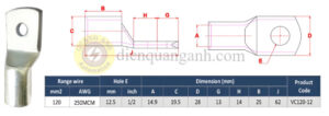 VC120-12 - Đầu cos đồng 120mm²