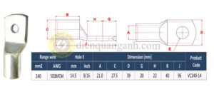 VC240-14 - Đầu cos đồng 240mm²