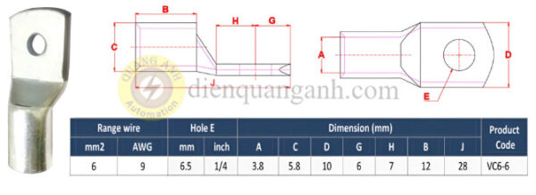 NC500-20 - Đầu cos đồng 500mm²