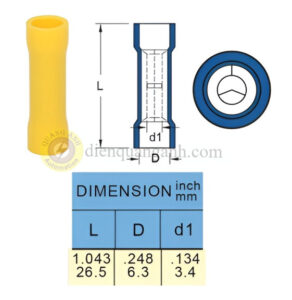 BV5 - Đầu cos nối 2 đầu - có nhựa 4-6mm