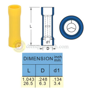 BV5 - Đầu cos nối 2 đầu - có nhựa 4-6mm