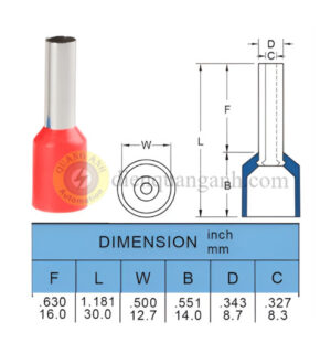 E35-16-RED - Cosse pin rỗng bọc nhựa 35-16