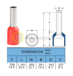 E35-18-RED - Cosse pin rỗng bọc nhựa 35-18