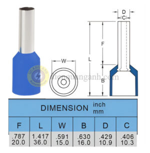 E50-20-BLUE - Cosse pin rỗng bọc nhựa 50-20