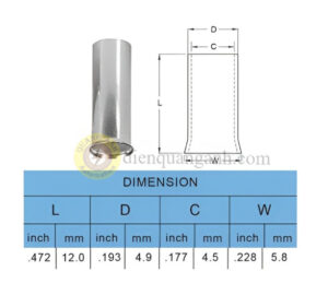 EN10-12 - Cosse pin rỗng trần 10-12