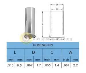 EN1008 - Cosse pin rỗng trần 1008