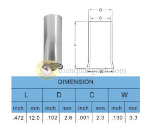 EN2512 - Cosse pin rỗng trần 2512