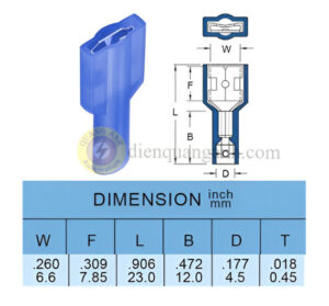 FDFNY2-250 - Cosse ngắt phụ cái cách điện Nylon 2-250