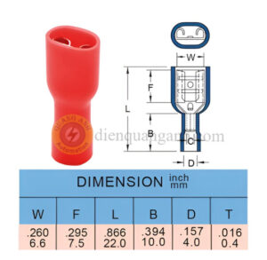 FDFV1-250 - Cosse ngắt phụ cái cách điện hoàn toàn