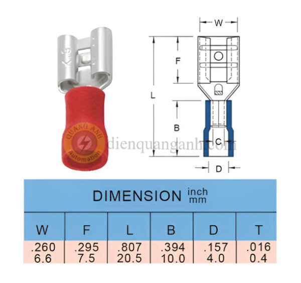 FDV1-250 - Cosse ngắt phụ cái - có bọc nhựa