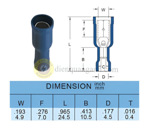 FRV2-195 - Cosse tròn bullet cái có nhựa