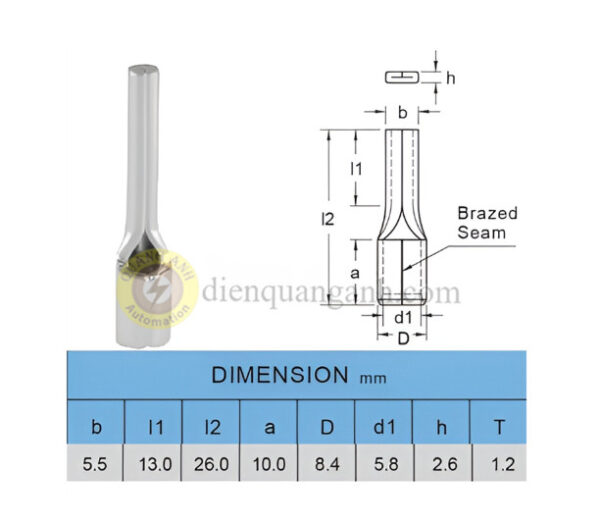 PTNB16-13 - Cosse pin đặc trần 16-13