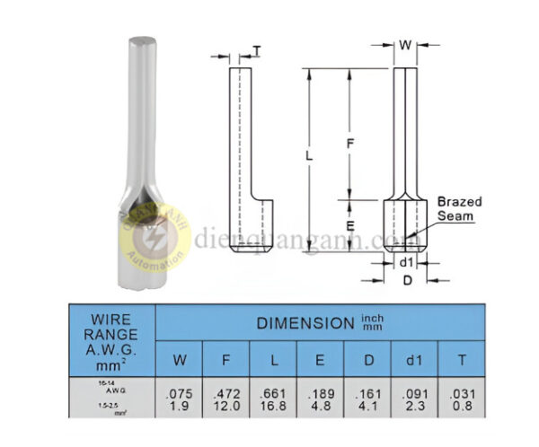 PTNB2-12 - Cosse pin đặc trần