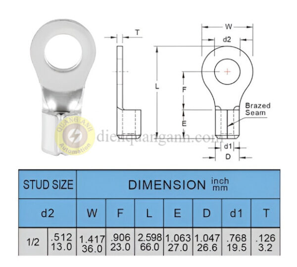 RNB150-12 - Cosse vòng trần 150-12