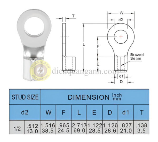 RNB180-12 - Cosse vòng trần 180-12