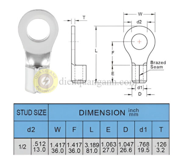 RNBL150-12 - Cosse vòng trần 150-12