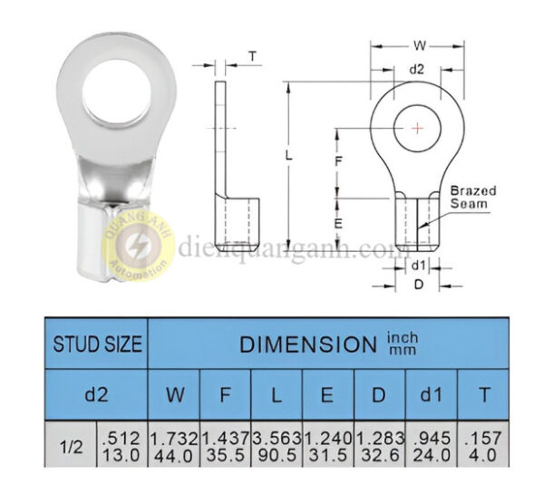 RNBL200-12 - Cosse vòng trần 200-12