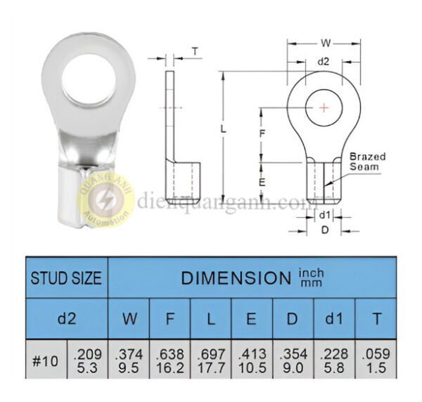 RNBS14-5-90D - Cosse vòng trần 90 Độ 14mm