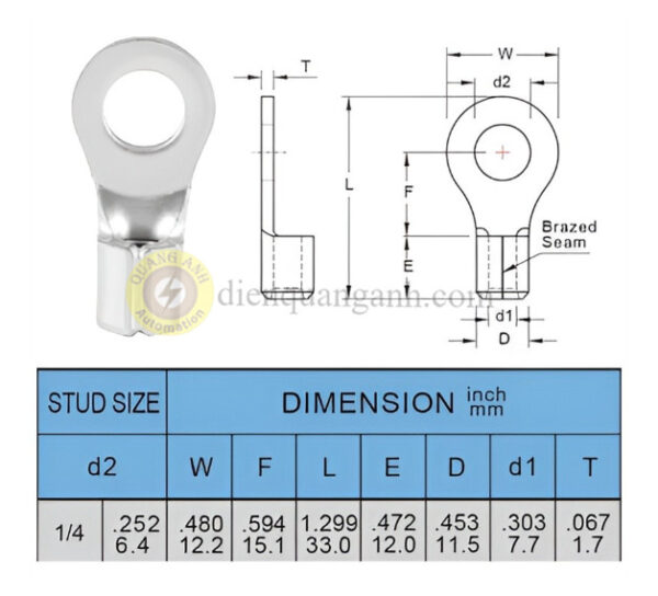 RNBS22-8 - Cosse vòng trần 22-8