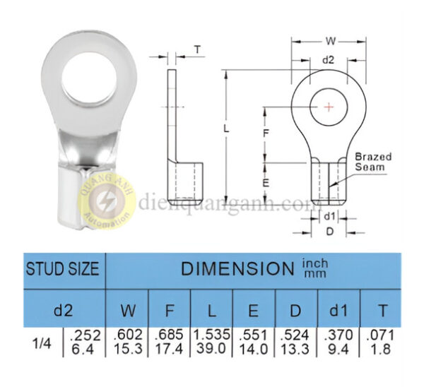 RNBS38-6 - Cosse vòng trần 38-6