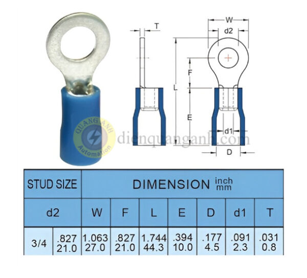 RV2-20 - Cosse vòng bọc nhựa 2-20