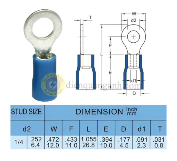 RV2-6 - Cosse vòng bọc nhựa 2-6