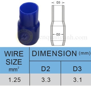 V-1.25-BLUE - Đầu chụp cosse vinyl 1.25 màu xanh dương