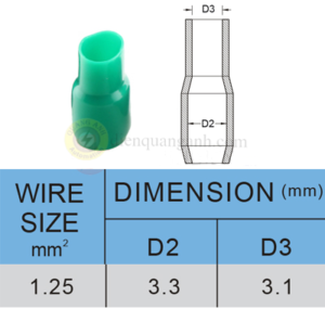 V-1.25-GREEN - Đầu chụp cosse vinyl 1.25 màu xanh lá