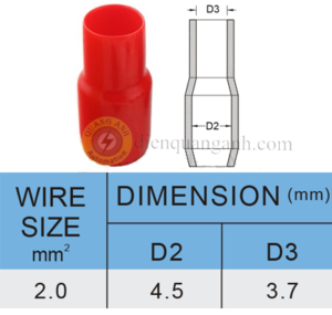 V-2.0-RED - Đầu chụp cosse vinyl 2.0 màu đỏ