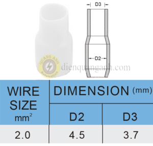 V-2.0-WHITE - Đầu chụp cosse vinyl 2.0 màu trắng