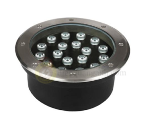 LUG-18V - Đèn LED âm sàn 18W, 180mm, IP65, ánh sáng vàng