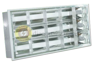 MATL-320V - Bộ máng đèn xương cá âm trần 3 bóng LED thủy tinh 1.2 mét, ánh sáng vàng