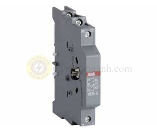 Liên động cơ điện VE5-2 2NC dùng lắp nằm ngang bên trái contactor AX95~AX150, bên phải AX95~AX150