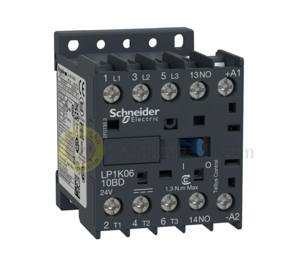 LP1K0910JD - Contactor 3P loại K, điện áp điều khiển 12VDC, 9A, 1 NO