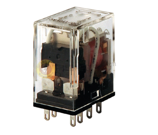 MY2N-GS-DC12 - Relay trung gian 8 chân, 2 cặp tiếp điểm 5A, có đèn hiển thị