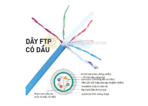 NC6-F10 - Dây cáp mạng Cat6 FTP chống nhiễu, 0.56CCA, PE1.00, PVC 6.6, màu xanh/ trắng, 305m/cuộn