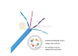 NC6-U10 - Dây cáp mạng Cat6 UTP 0.56CCA, PE1.02, PVC 6, màu trắng, 305m/cuộn