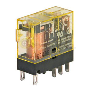 RJ2S-CL-D24 - Relay nhỏ 8 chân dẹp DPDT 8A 24VDC LED