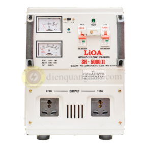 SH-5000 II - Ổn áp 1 pha 5 kVA, vào 150V(130V) ~ 250V, ra 220V - 110V(100V) ± 2~3%